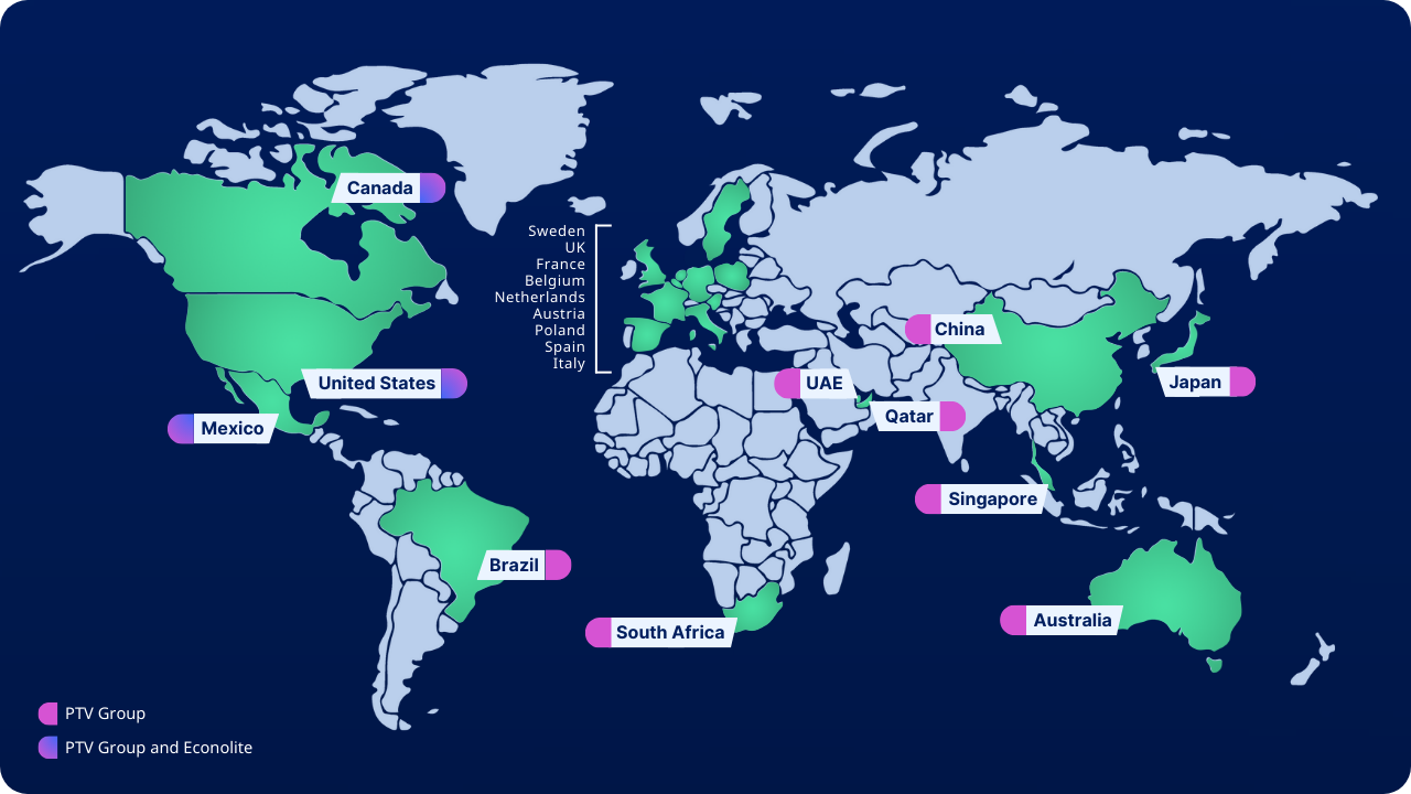PTV Group Locations worldwide